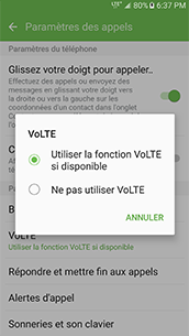 Activer ou désactiver la VoLTE